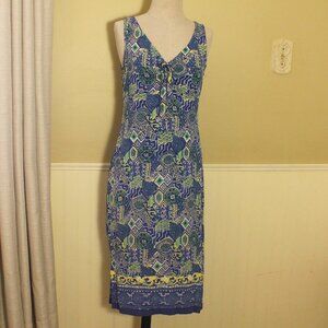 Angie Blue Batik Sleeveless Midi Dress Size M